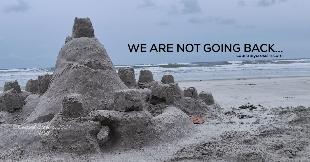 sand castle at the beach on a cloudy day